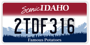 2TDF316  license plate in ID
