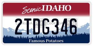 2TDG346  license plate in ID