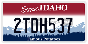 2TDH537  license plate in ID