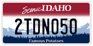 2TDN050  license plate in ID