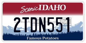 2TDN551  license plate in ID