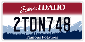 2TDN748  license plate in ID