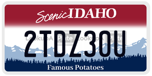 2TDZ30U  license plate in ID