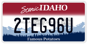 2TEG96U  license plate in ID