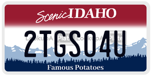 2TGS04U  license plate in ID