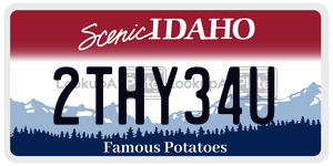 2THY34U  license plate in ID