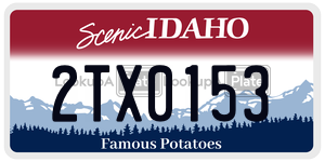 2TX0153  license plate in ID