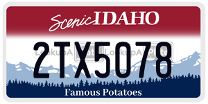 2TX5078  license plate in ID