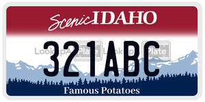 321ABC  license plate in ID