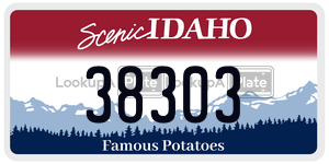 38303  license plate in ID