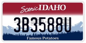 3B3588U  license plate in ID