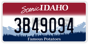 3B49094  license plate in ID