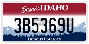 3B5369U  license plate in ID
