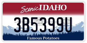 3B5399U  license plate in ID