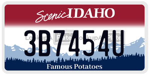 3B7454U  license plate in ID