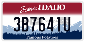 3B7641U  license plate in ID