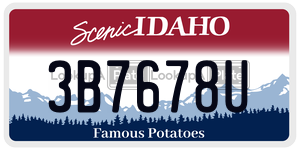 3B7678U  license plate in ID