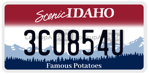 3C0854U  license plate in ID