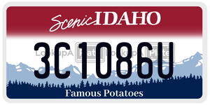 3C1086U  license plate in ID