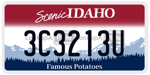 3C3213U  license plate in ID