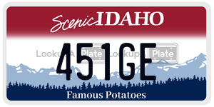 451GE  license plate in ID