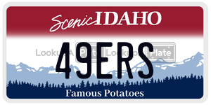 49ERS  license plate in ID