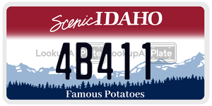 4B411  license plate in ID