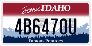 4B6470U  license plate in ID