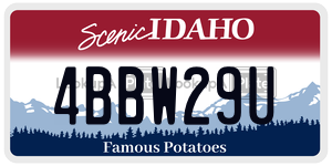 4BBW29U  license plate in ID