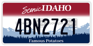 4BN2721  license plate in ID