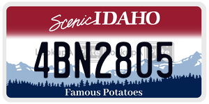 4BN2805  license plate in ID