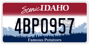 4BP0957  license plate in ID