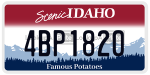 4BP1820  license plate in ID