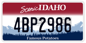 4BP2986  license plate in ID