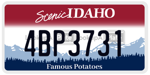 4BP3731  license plate in ID
