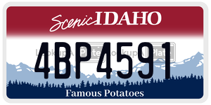 4BP4591  license plate in ID