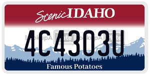 4C4303U  license plate in ID