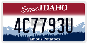 4C7793U  license plate in ID