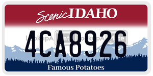 4CA8926  license plate in ID