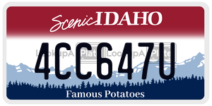 4CC647U  license plate in ID