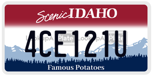 4CE121U  license plate in ID