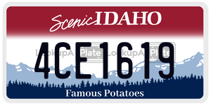 4CE1619  license plate in ID