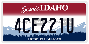 4CE221U  license plate in ID