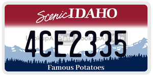 4CE2335  license plate in ID