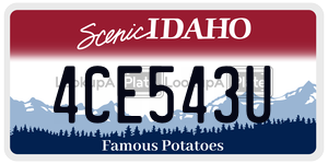 4CE543U  license plate in ID