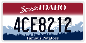 4CE8212  license plate in ID
