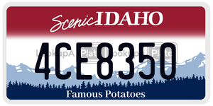 4CE8350  license plate in ID
