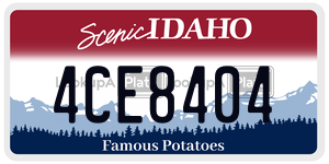 4CE8404  license plate in ID