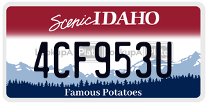 4CF953U  license plate in ID