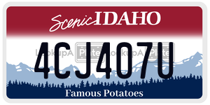 4CJ407U  license plate in ID
